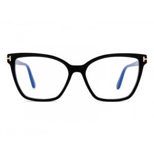 Tom Ford Numarasız Mavi Işık Korumalı Kadın Gözlük – Cat Eye Siyah Kemik Çerçeve, Mavi Işık Filtreli Cam, UV400 Korumalı FT5812-B 001 53