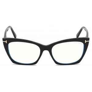 Tom Ford Numarasız Mavi Işık Korumalı Kadın Gözlük – Cat Eye Siyah Kemik Çerçeve, Mavi Işık Filtreli Cam, UV400 Korumalı FT5709-B 001 54