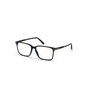 Tom Ford Numarasız Mavi Işık Korumalı Unisex Gözlük – Dikdörtgen Siyah Kemik Çerçeve, Mavi Işık Filtreli Cam, UV400 Korumalı FT5696-B 001 56