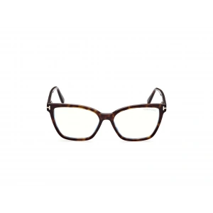 Tom Ford Numarasız Mavi Işık Korumalı Kadın Gözlük – Kelebek Havana Kemik Çerçeve, Mavi Işık Filtreli Cam, UV400 Korumalı FT5812-B 052 53