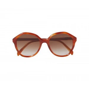 Celine CL40201U 53F Kadın Güneş Gözlüğü - Oversize Açılı Form Açık Havana Kemik Çerçeveli Kahverengi Camlı