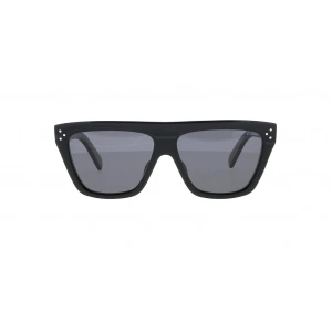 Celine CL40256I 01D Unısex Güneş Gözlüğü - Kare Form Siyah Kemik Çerçeveli Füme Polarize Camlı