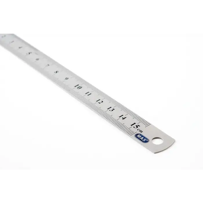 ÇELİK CETVEL 15 cm ( Rakamlar Pres Baskıdır)