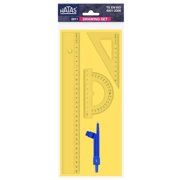 PERGELLİ  EKONOMİK  ÇİZİM TAKIMI  ( 30 cm. Cetvelli )