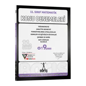 KR AKADEMİ 11. Sınıf Matematik Konu Denemeleri Barış Yayınları