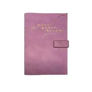 VJ VEGAN DERİ GEÇMELİ KAPAKLI TARİHSİZ AJANDA-PLANLAYICI A5 100 GR. IVORY 224 SYF. LİLA