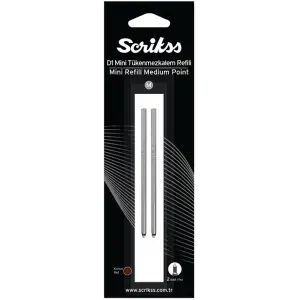 SCRİKSS D1 Tük Refil Medium Kısa Kırmızı Blister