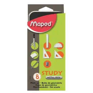 MAPED 8li STUDY Nikel Pergel Takımı Karton Kılıflı