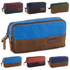 KALEMLİG NATURAL  ÇİFT BÖLMELİ KALEM ÇANTASI