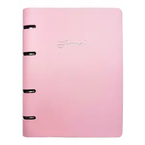 VJ RİNGO VEGAN DERİ MEKANİZMALI İÇİ DEĞİŞEBİLEN DEFTER A5-192 YP. 100 GR. İVORY ÇİZ. LİLA