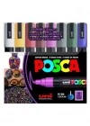 Uniball POSCA 1.8-2.5 Su Bazlı Boyama Markörü Koyu Renk 8li