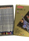 Derwent Metallic Kuru Sulu Boya Kalemi 12li Teneke Kutu