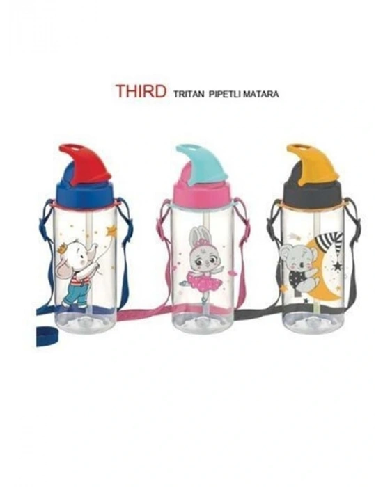 THIRD TRİTAN DESENLİ PİPETLİ MATARA 500 CC