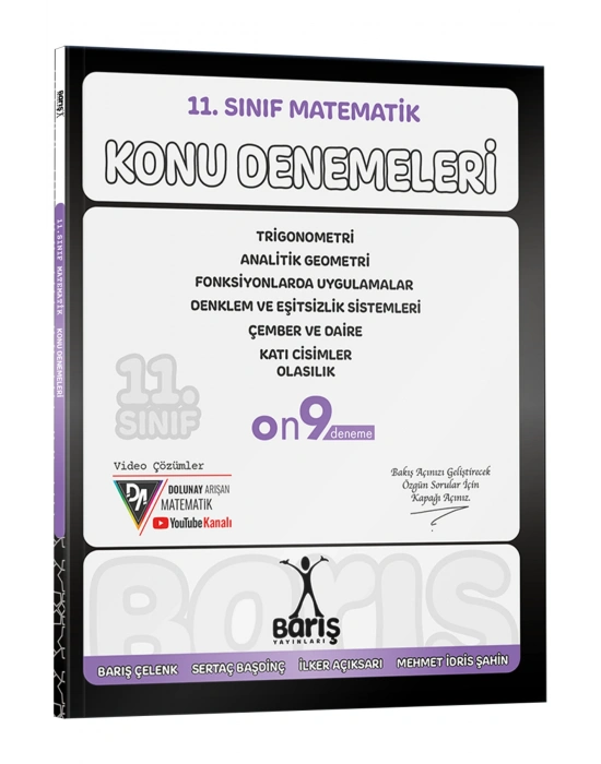 KR AKADEMİ 11. Sınıf Matematik Konu Denemeleri Barış Yayınları