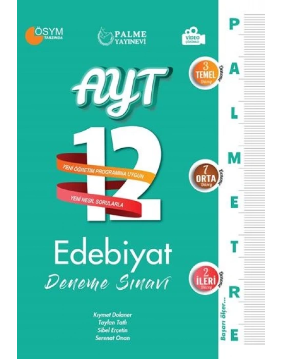 PALME AYT EDEBİYAT 12 DENEME SINAVI ( PALMETRE SERİSİ