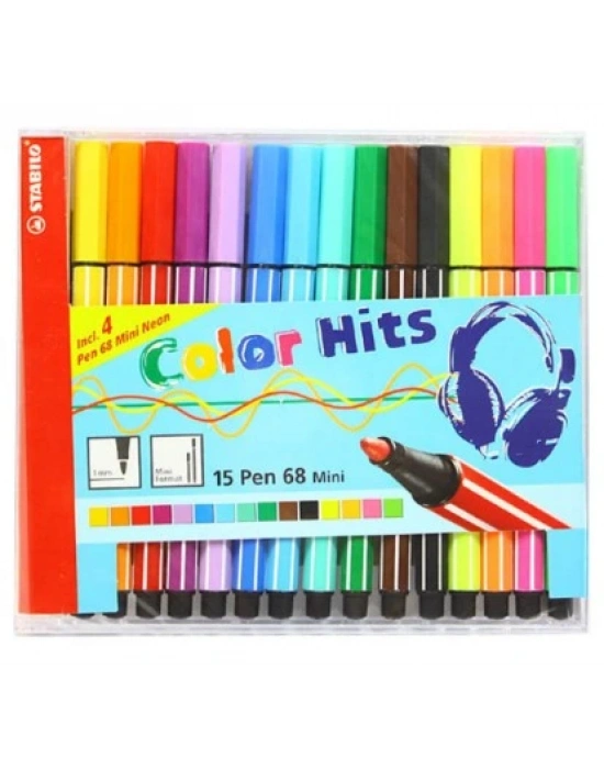 Stabilo Pen 68 Color Hits Mini 15li