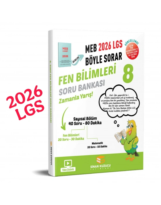 8. Sınıf 2026 Lgs Meb Böyle Sorar FEN BİLİMLERİ Soru Bankası Video Çözümlü