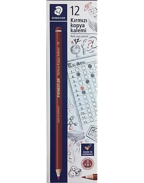Staedtler Kırmızı Kopya Kalemi 12li