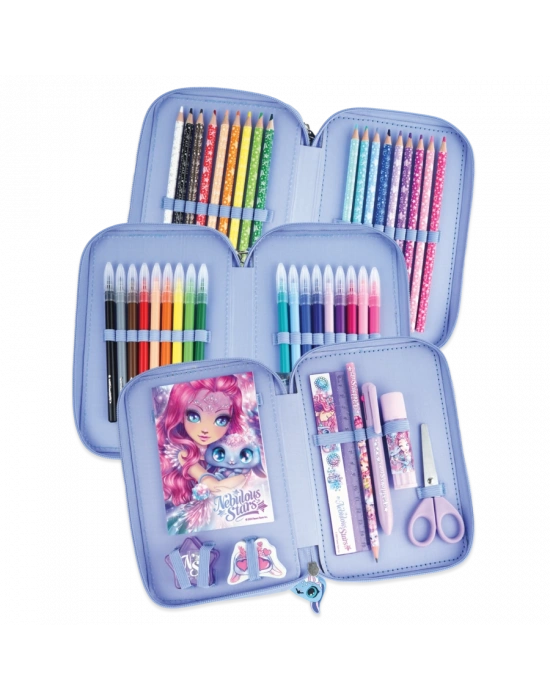 TAROS NEBULOUS STARS-12501 3-TİER PENCİL CASE(MOR FERMUAR)