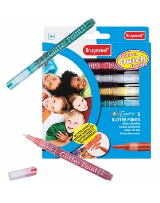 GLITTER POINTS KEÇELİ KALEM 6LI SET