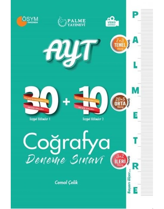 PALME AYT COĞRAFYA 40 DENEME SINAVI ( PALMETRE SERİSİ )