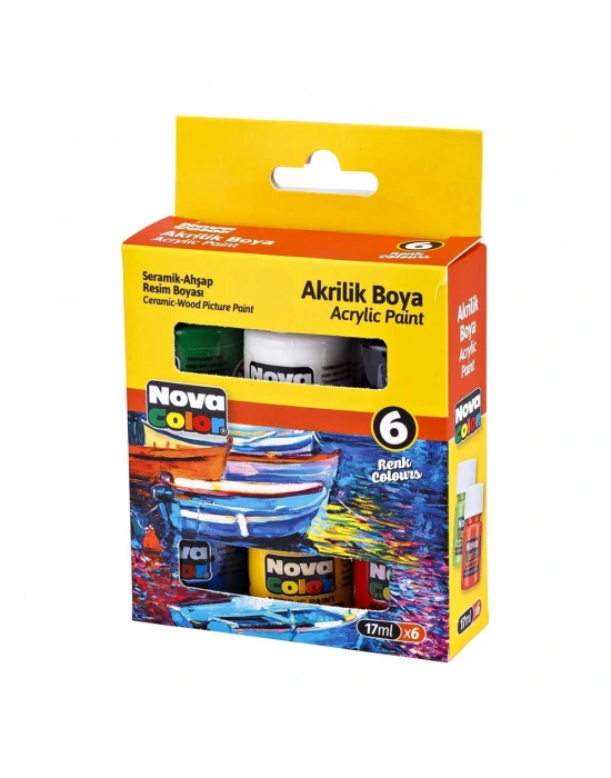 NOVA COLOR NC-2006 AKRİLİK BOYA 17ML 6LI ŞİŞE