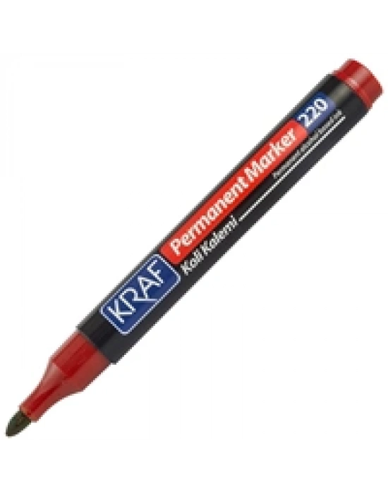 KRAF PERMANENT MARKÖR YUVARLAK UC 220 KIRMIZI