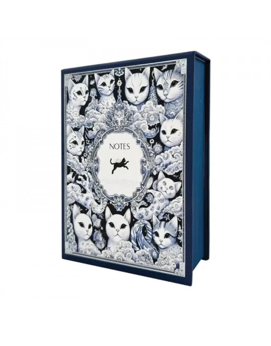 VJ MASA ÜSTÜ SERT KAPAKLI NOTLUK 80 GR. IVORY KAĞIT 340 YP. 11x15.8 CM. RENKLİ KENAR