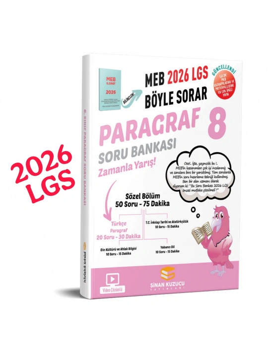 8. Sınıf 2026 Lgs Meb Böyle Sorar PARAGRAF Soru Bankası Video Çözümlü