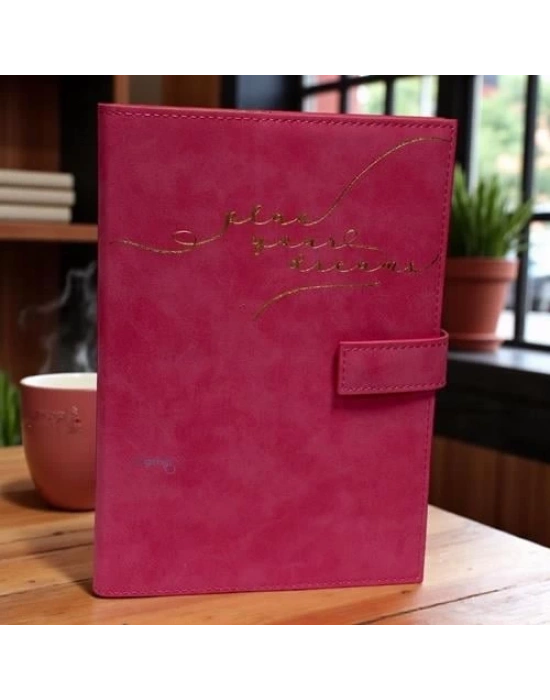 VJ VEGAN DERİ GEÇMELİ KAPAKLI TARİHSİZ AJANDA-PLANLAYICI A5 100 GR. IVORY 224 SYF. FUŞYA