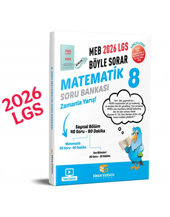 8. Sınıf 2026 Lgs Meb Böyle Sorar MATEMATİK Soru Bankası Video Çözümlü