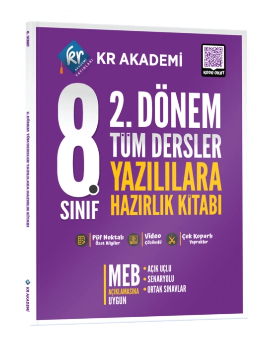 KR AKADEMİ 8. Sınıf 2. Dönem Tüm Dersler Yazılılara Hazırlık Kitabı