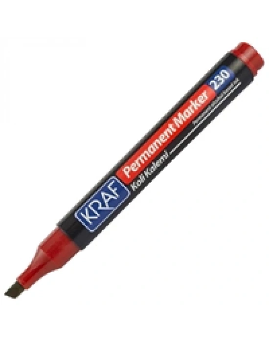 KRAF PERMANENT MARKÖR KESİK UC 230 KIRMIZI