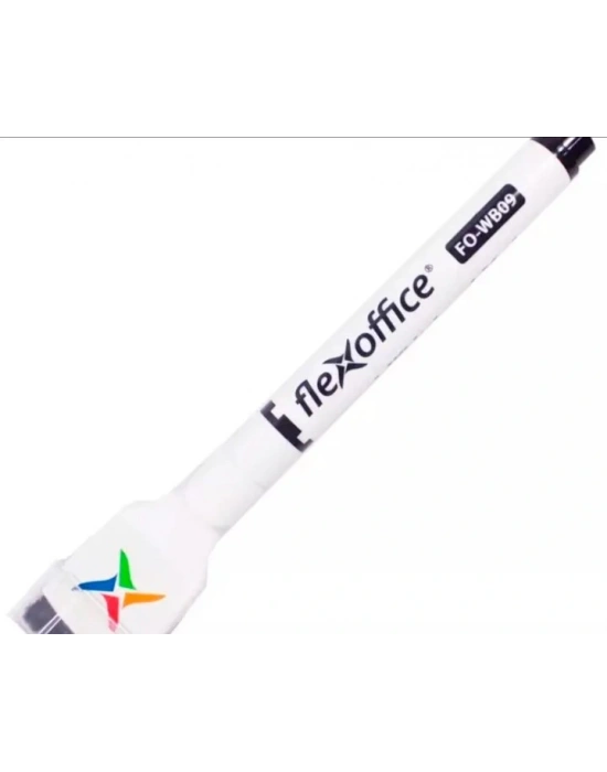 Pentel WB09 Flexoffice Silgili Beyaz Yazı Tahtası Kalemi 1.5mm Siyah