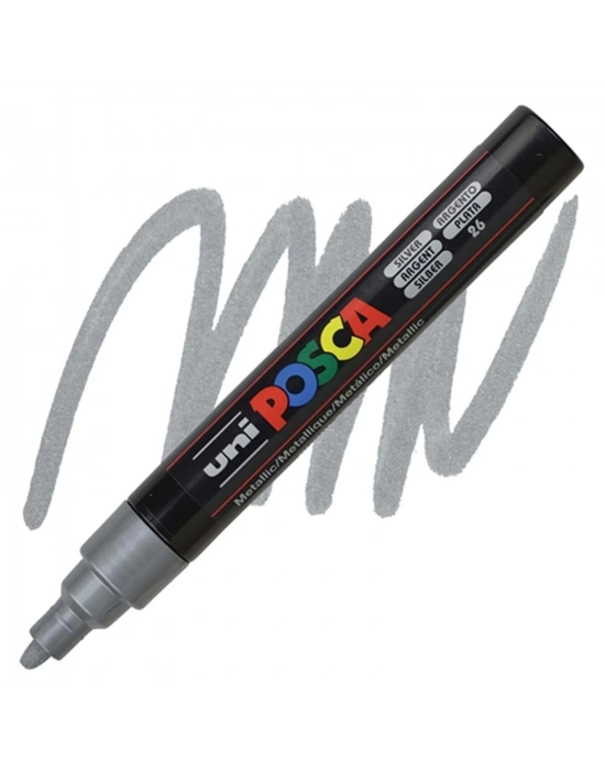 UNIBALL POSCA POSTER MARKÖRÜ 1,8-2,5 GÜMÜŞ (SU BAZLI) (N)