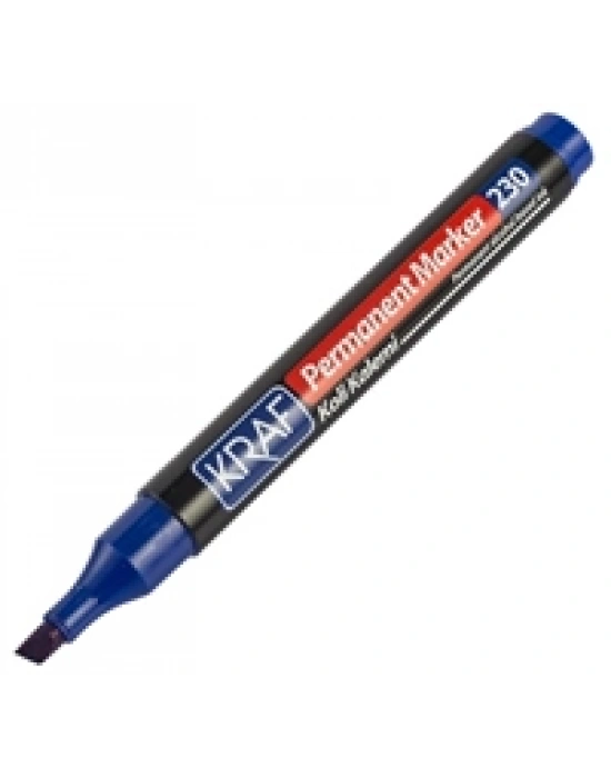 KRAF PERMANENT MARKÖR KESİK UC 230 MAVİ
