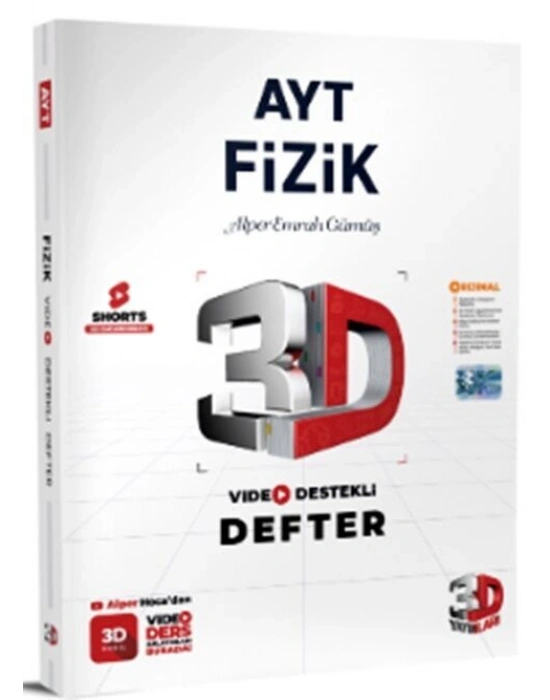 3D AYT Fizik Video Destekli Defter