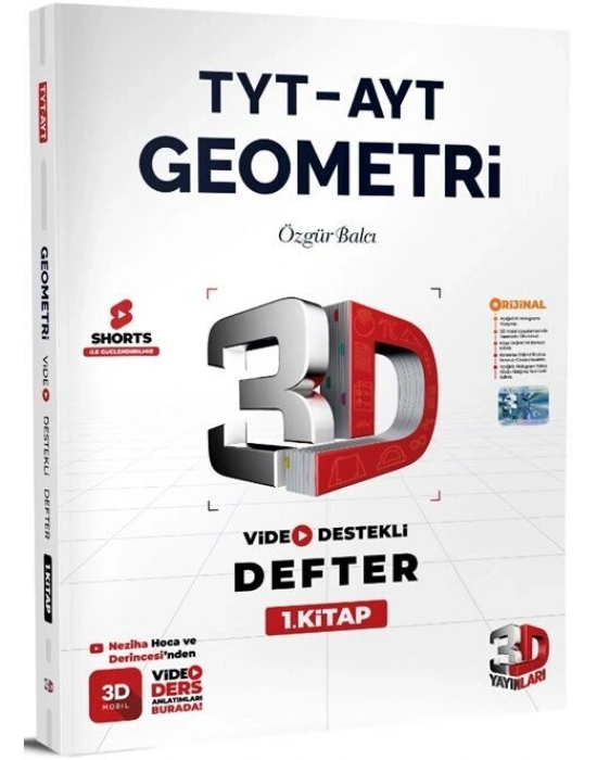 3D TYT AYT Geometri Video Destekli Defter