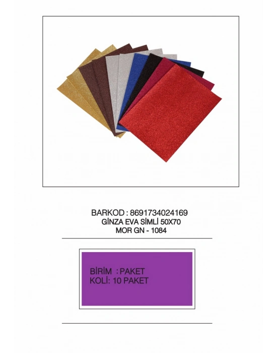 GİNZA EVA SİMLİ 50X70cm MOR  GN-1084