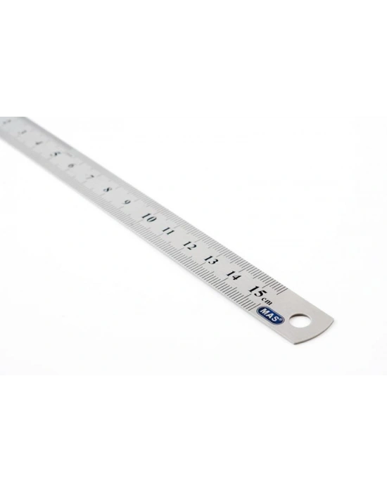 ÇELİK CETVEL 15 cm ( Rakamlar Pres Baskıdır)