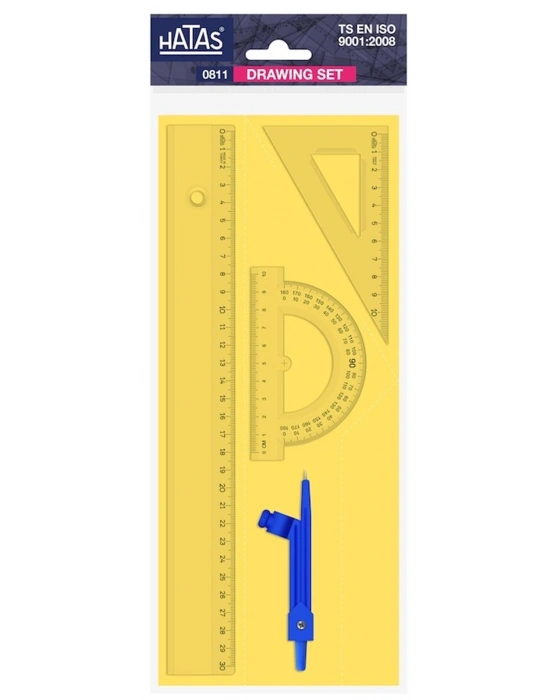 PERGELLİ  EKONOMİK  ÇİZİM TAKIMI  ( 30 cm. Cetvelli )