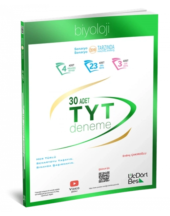 ÜÇDÖRTBEŞ TYT Biyoloji 30 Deneme