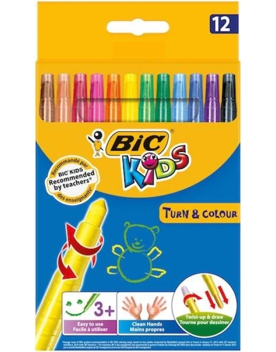 BİC KIDS ÇEVİRMELİ PASTEL 12Lİ KUTU