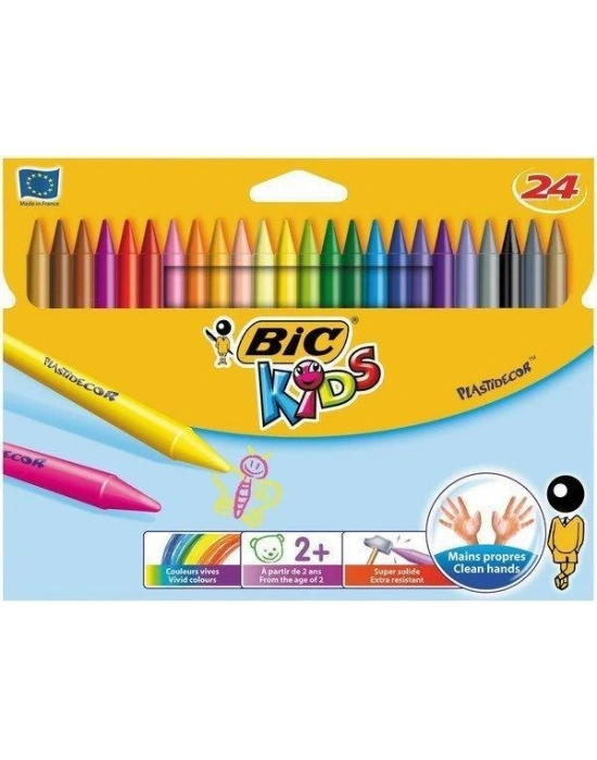 BİC SİLİNEBİLİR PASTEL 24LÜ KUTU