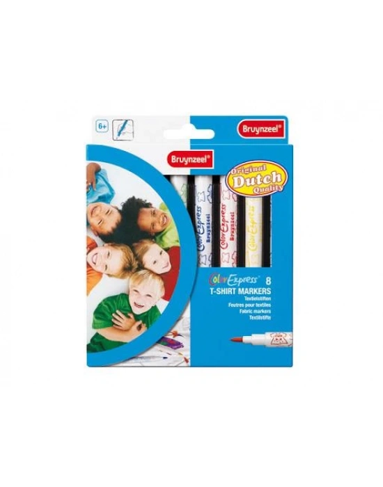 BRUYNZEEL T-SHIRT MARKERS KEÇELİ KALEM 8Lİ SET