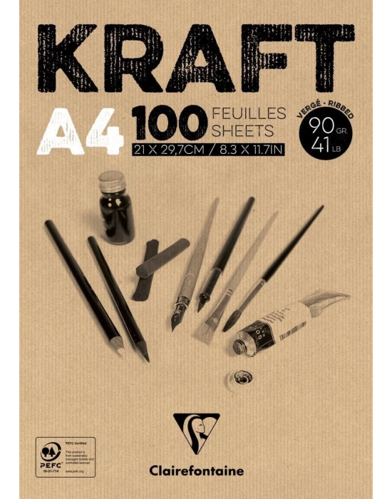 CLRF KRAFT A4 90 GR. 100 YAPRAK KISA KENARI YAPIŞKANLI