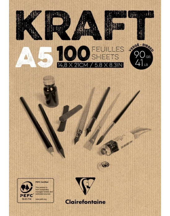 CLRF KRAFT A5 90 GR. 100 YAPRAK KISA KENARI YAPIŞKANLI