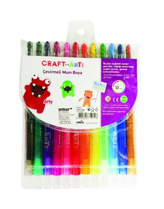 Craft and Arts 12li Çevirmeli Mum Boya