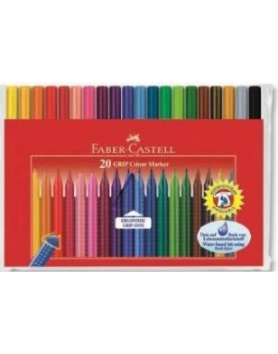 Faber-Castell Grip Keçeli Kalem, 20li Poşet