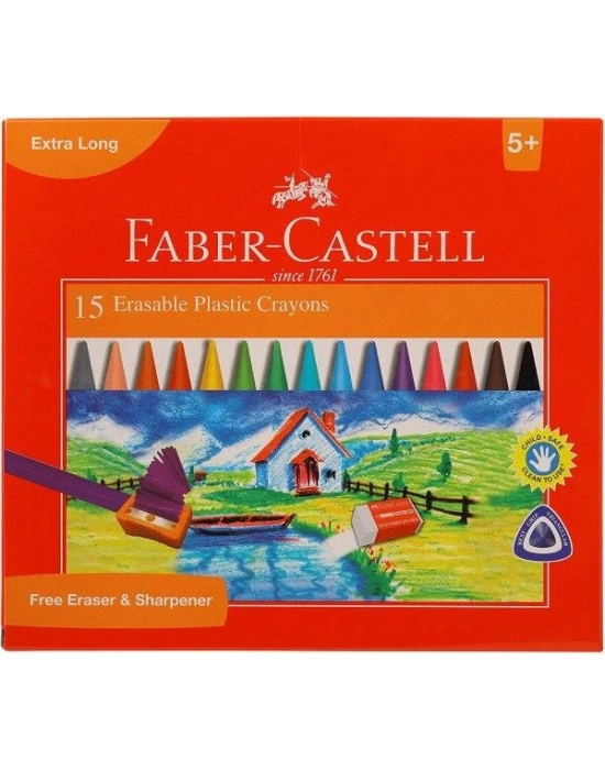 Faber-Castell Silinebilir Mum Boya, 15 Renk